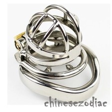 Stainless Steel Male Chastity Device Short Cage Men Metal Locking Belt