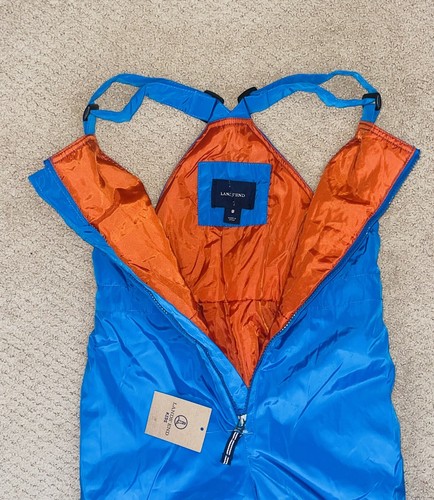 Kids Lands End Squall Waterproof Stormer Snow Bibs Intense Blue NWT sz 8 - Picture 2 of 3