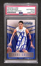 Signed Devin Booker 2015-16 Panini Contenders #15 Rookie Card Autograph Auto PSA