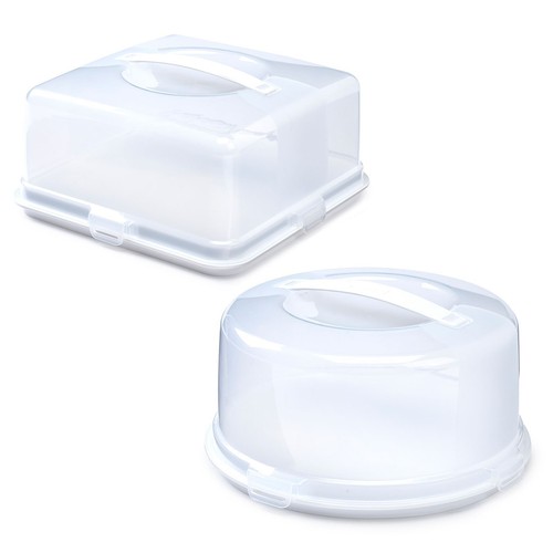 Cake Carrier Box with Lockable Lid Clear Cake Storage Container Carry