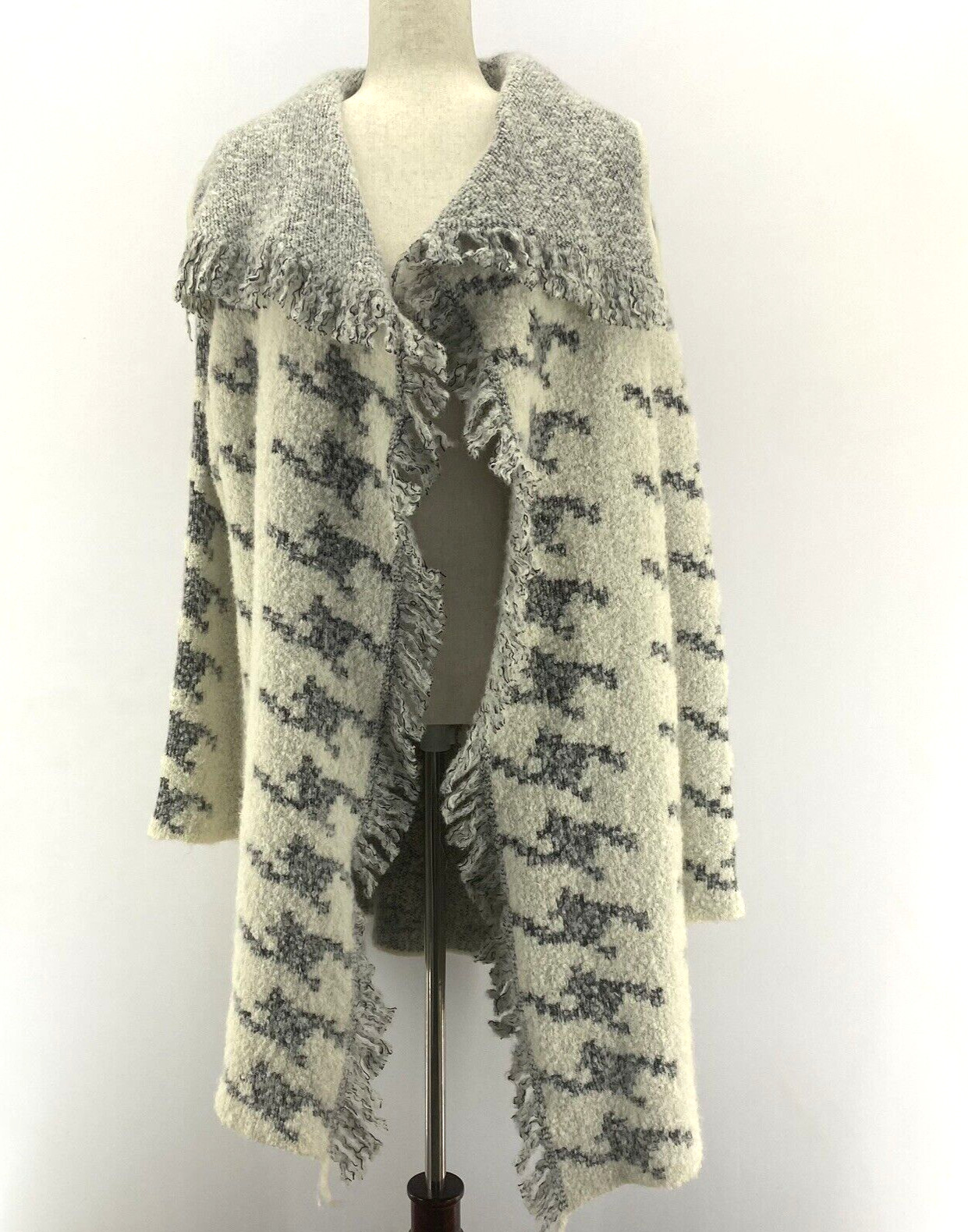 Damask Peruvian Alpaca Blend Cardigan Womens Medium G… Gem