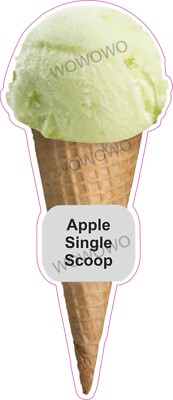 Eiswagen Aufkleber Apfel Single Scoop Kegel Waffel Anhänger Sticker Decals