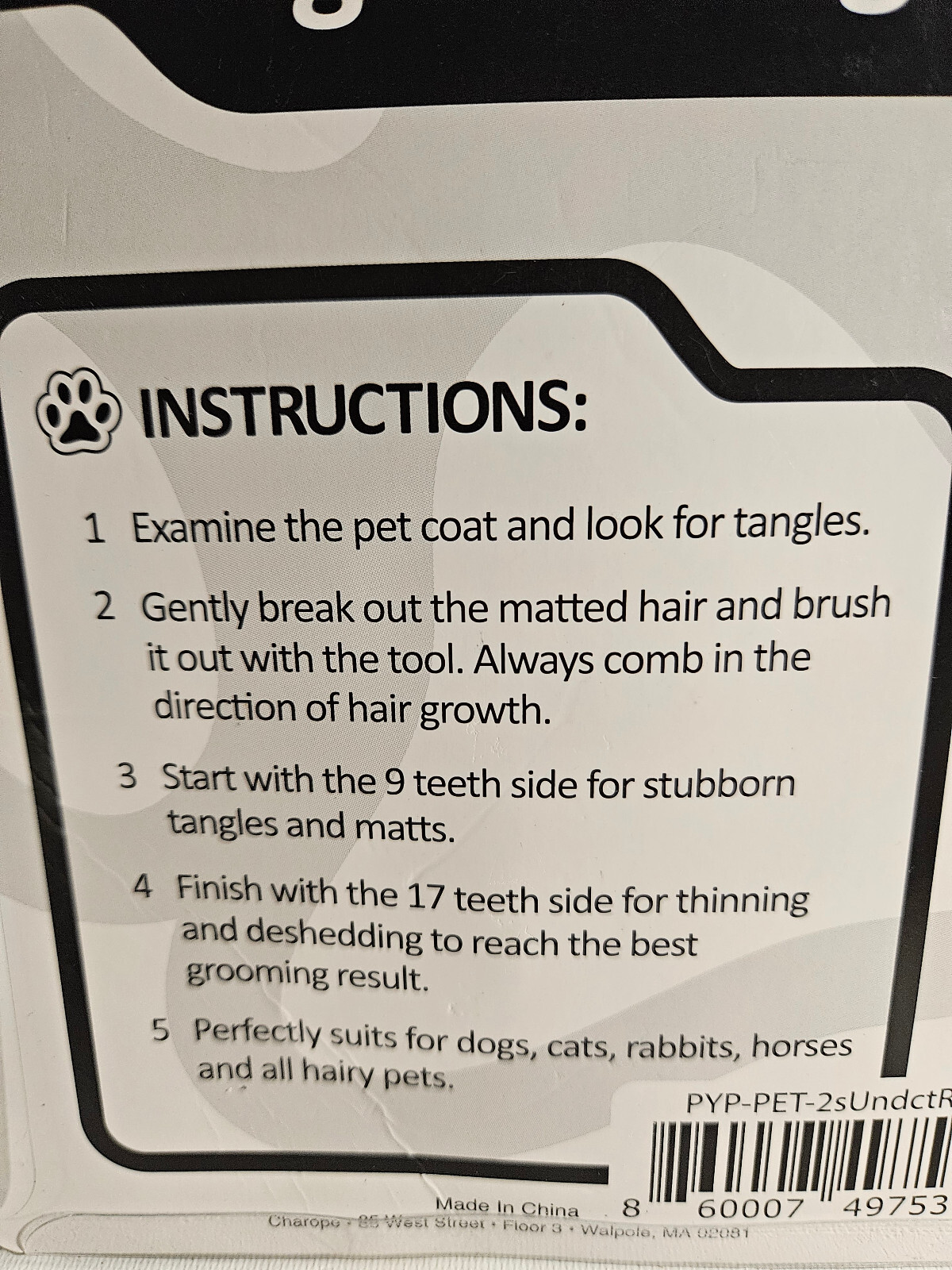 2 Side Pet Comb Tool Brush Pet Grooming Shedding Undercoat Dog Cat Hair Rake