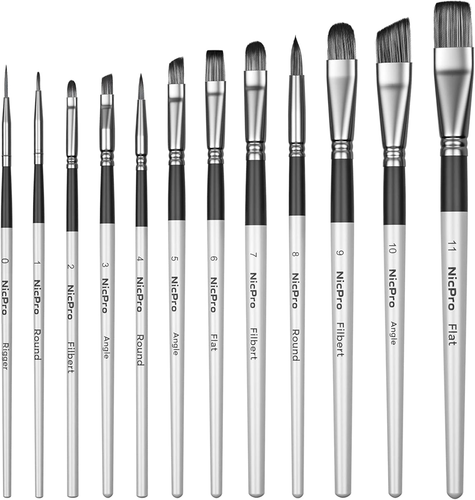 Set 8 Pennelli Per Dettagli Studio 22 – Fine E Micro – Per Acrilico, Acquerello E Modellismo – Punte Da 0,5 A 1 Mm - 2