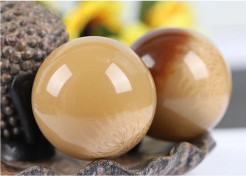 Natural Chinese Tibet Ox horn Fitness ball Sphere Healing 50MM - Picture 4 of 5