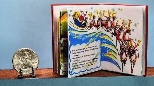1:4 SCALE MINIATURE BOOK THE NIGHT BEFORE CHRISTMAS RED SUITABLE FOR MSD DOLLS - Picture 8 of 15