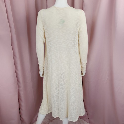 Decree Women's Beige Knee Length Long Sleeve Tight-Knit Cardigan Medium NWT - Picture 3 of 6
