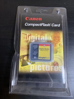 Canon Simple Tech Digital Media 32MB Compact Flash Card Camera Memory With Case