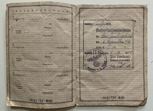 DEUTSCHES REICH VORLÄUFER FREMDENPASS WWII ITALIENISCHER TEMPORÄRER PASS - Bild 6 von 7