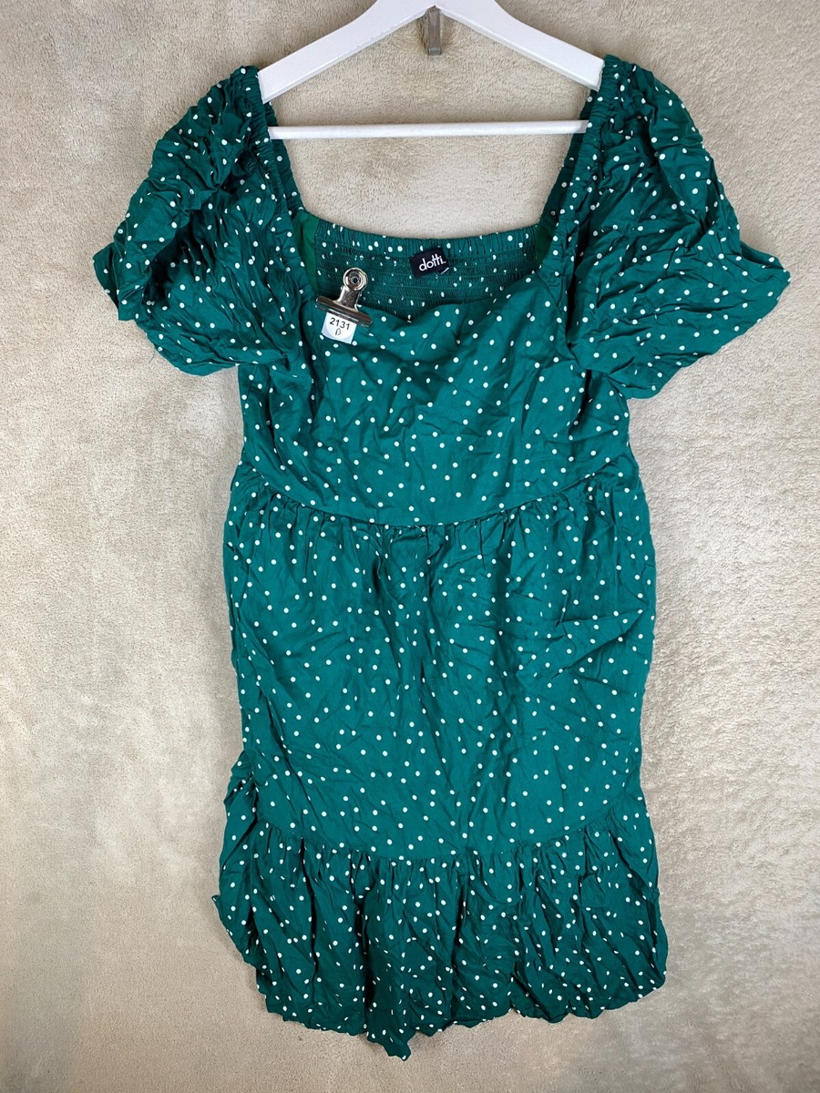 dotti Casual Off Shoulder Dress Size 14 Womens Green Short Sleeve | eBay  Australia