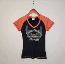 Harley Davidson Women's V-Neck T-shirt Size Small