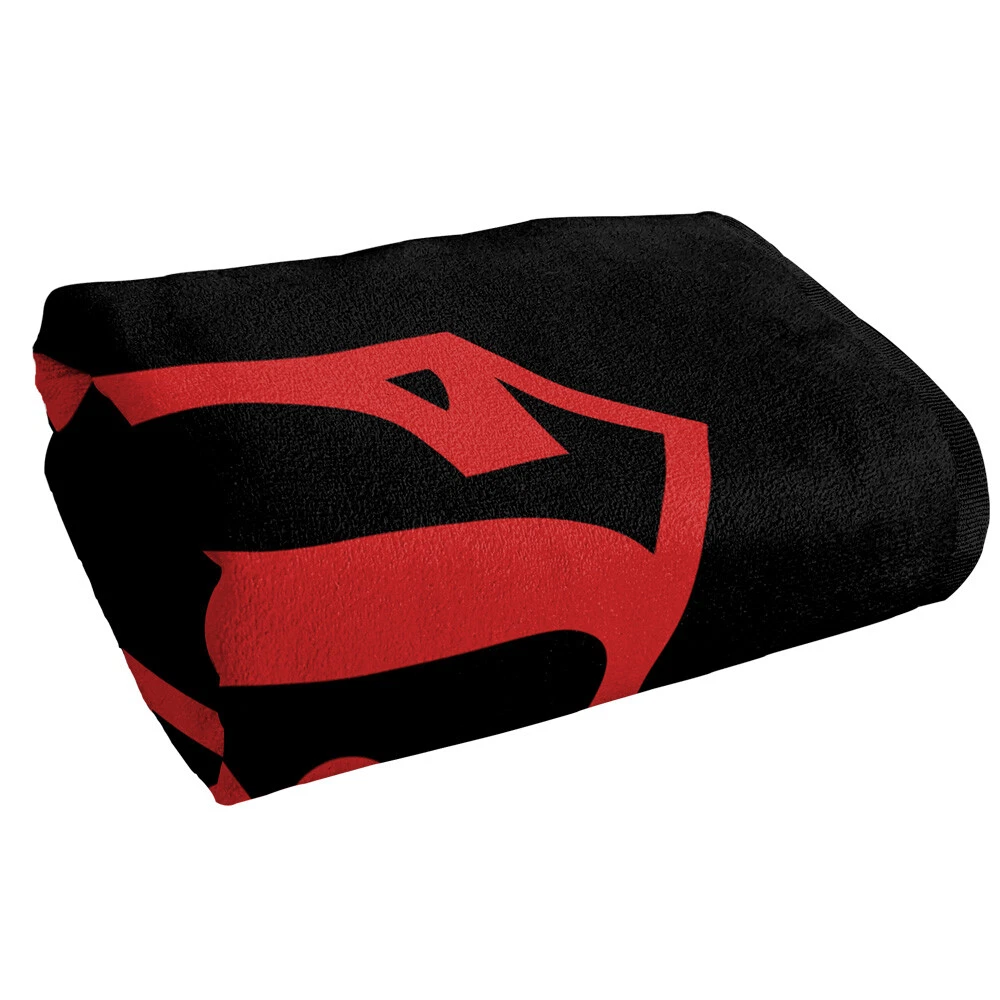 Superman Red On Black Shield Officially Licensed Beach Towel 30"x60"