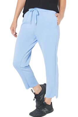Fit 4 All by Carrie Wightman Tulip-Hem Side-Slit Pants Azul Blue