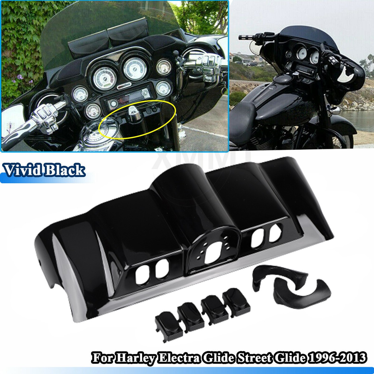 Vivid Black Inner Fairing Switch Cap Set For Harley Touring
