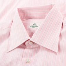 Borrelli NWOT Dress Shirt Size 15.75 40 Pink Striped 100 Cotton