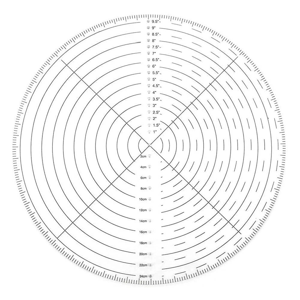 10 Inch Round Center Finder Compass Imperial Metric Double Scale