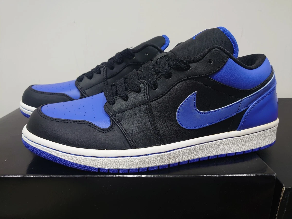 DS 2008 Nike Air Jordan 1 Phat Low sz 10 Black / Varsity Royal-White  338145-041