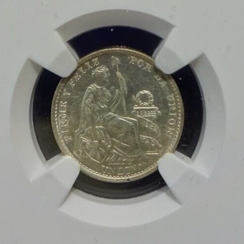 Peru 1916 FG Dinero Large date MS 63 NGC - Image 3 of 4