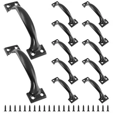 12 Pcs Gate Handle Pulls 5" Pulls In Black Garage Door Pull Handle With Screws F