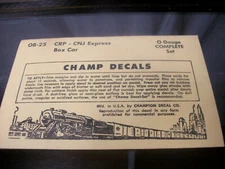 Vintage Champ Decals CNJ Express Box Car Train Decals