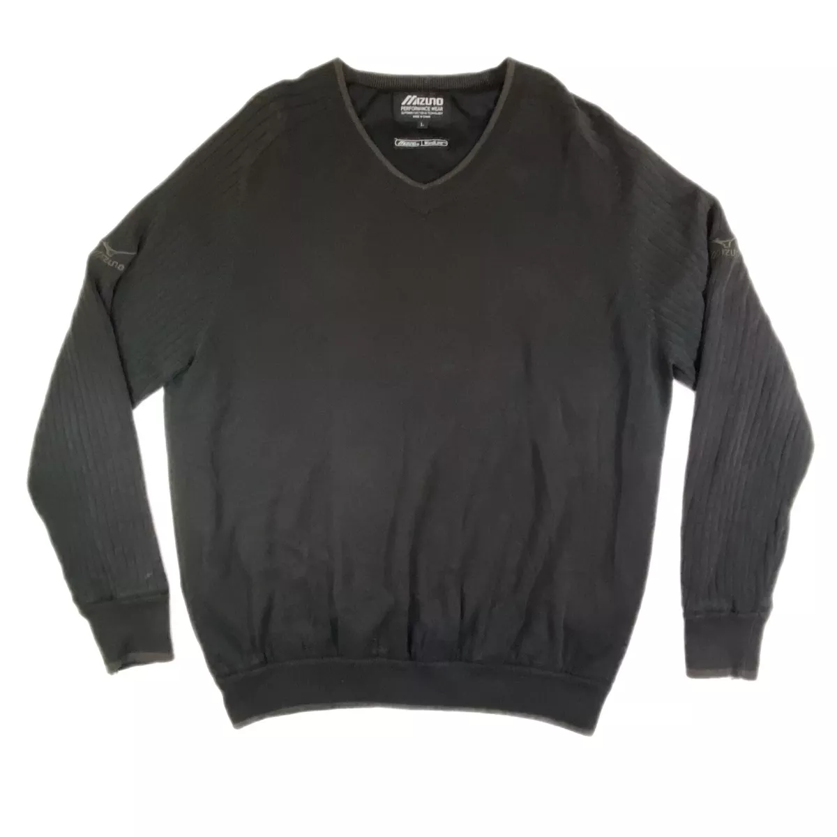 Mizuno Sweater Pullover Windlite Performance Logo Athletic Lined