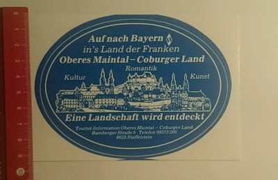 Sticker/Decal: on to Bavaria in the Land of the Franks Upper Maintal (2710162)
