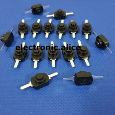 50pcs 1A 30V DC 250V black Latching on off mini torch push button switch