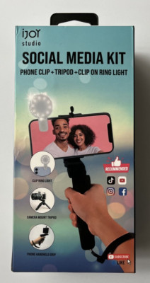 iJOY Social Media Kit  Phone Clip, Tripod, & Clip On Ring Light NEW