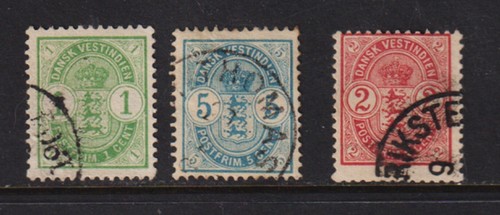 Danish West Indies #21-22, #29 gebraucht - Kat. 50,50 $