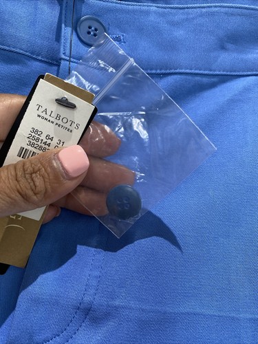 Talbots Petites Womens Blue Cotton Stretch Pants Size 22WP NEW NWT - Picture 9 of 11