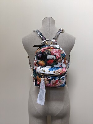 bebe mini backpack floral NWT bebe Colorful Multicolor Floral Mini Backpack Tassel Zip pulls