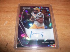 2021 Panini Prizm Football Jabril Cox Purple Cracked Ice Rookie Auto Card 66/99