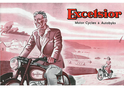 1950 Excelsior Motorcycle poster