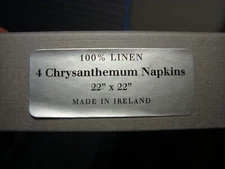 VINTAGE SAKS FIFTH AVENUE SET OF 4 WHITE NAPKIN 100% LINEN MADE IN IRELAND BNIB!