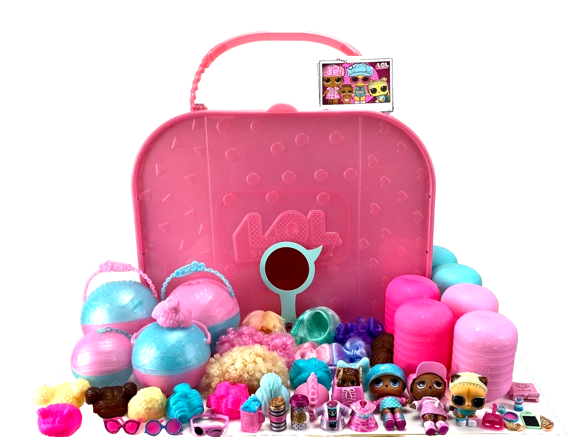 LOL Surprise Dolls Series Eye Spy Pink Carrying Case Lot of Dolls