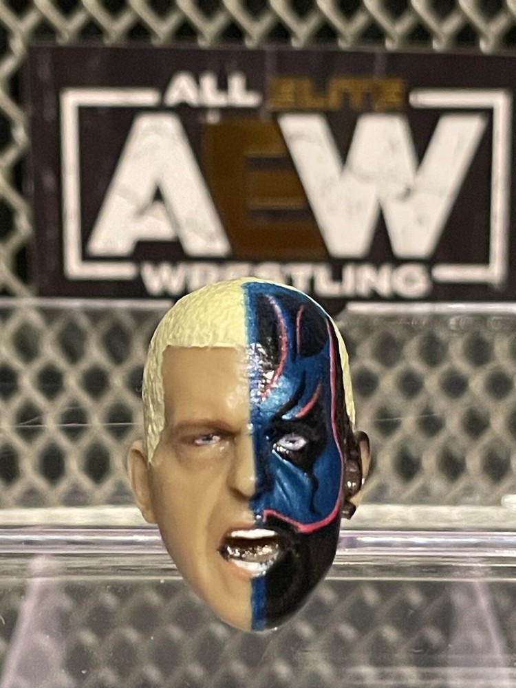 AEW Dustin Rhodes Head Only Accessory 4 Wrestling figure Toy WWE Custom Fodder