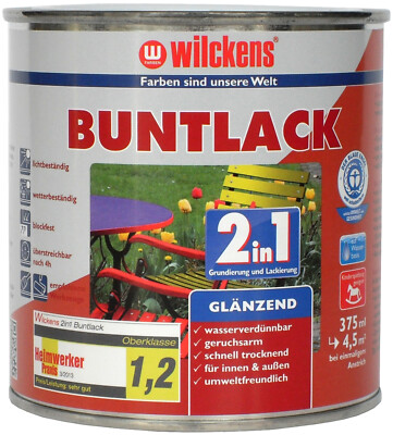 Buntlack 2in1 Grundierung + Lack Schutzlack Lack Acryllack glänzend 375ml 750ml