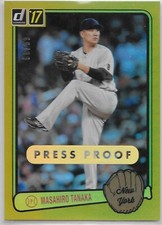 2017 Donruss Retro Variations 1983 Gold Press Proof #RV-23 Masahiro Tanaka /99