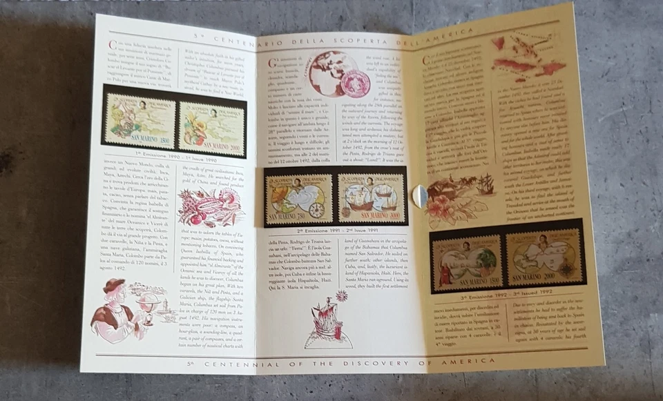 SAN MARINO CRISTOFORO COLOMBO 5TH CENTENNIAL OF THE DISCOVERY OF AMERICA - Image 2 of 3