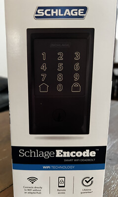 Century Encode BE489WB CEN 622 Smart Wifi Door Lock With Alarm In Matte Black