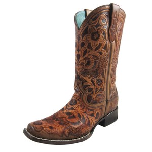 tooled square toe boots