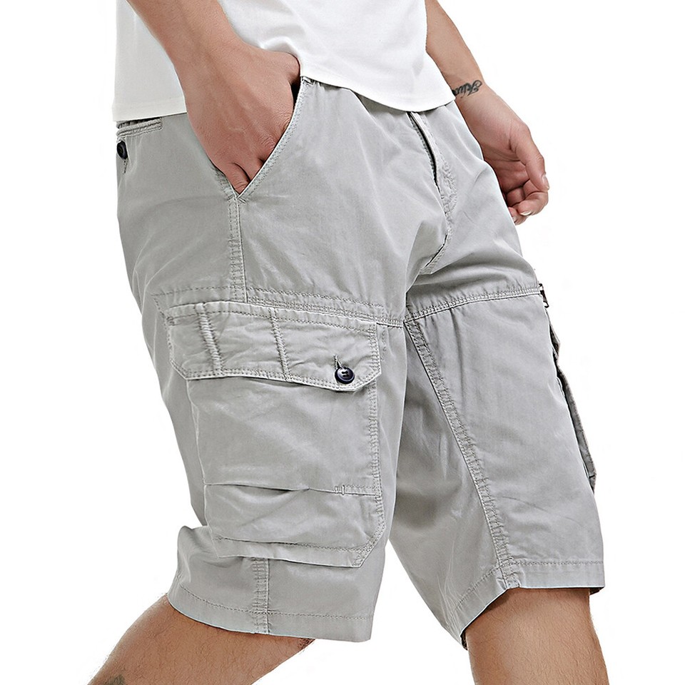 Cargo Shorts Herren – Elastische Kurzhose Mit Vielen Taschen, Sommer 2024