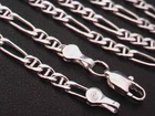 Taxco Mexico 925 Sterling Silver Anchor Figaro Chain Necklace. 16"-20", 6.5-9g