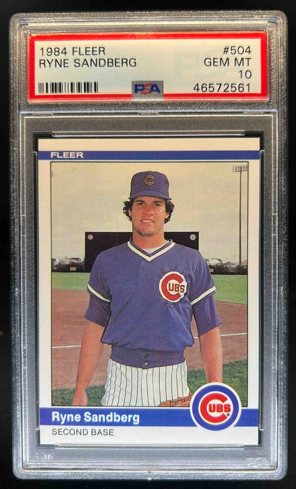 1984 Fleer Ryne Sandberg #504 Cubs PSA 10