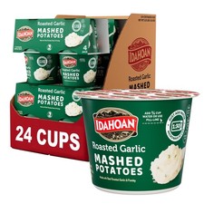 Idahoan Roasted Garlic Instant Mashed Potatoes 1.5 oz Cup, (24 Pack of 24