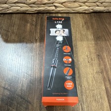L12d 1095mm Aluminum Selfie Stick Tripod Wireless Remote Twins Lights Black