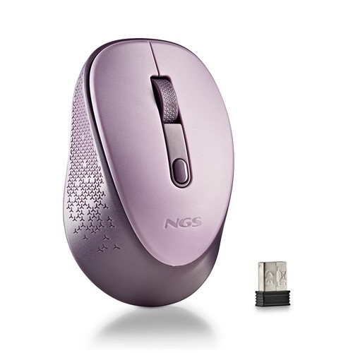 NGS Dew Lilac Wireless Optical Mouse, Ergonomic Mouse, Quiet Wireless ...