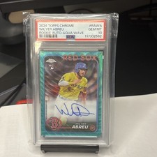 2024 Topps Chrome Rookie Autographs Wilyer Abreu #RA-WA AquaWave Refractor /199 