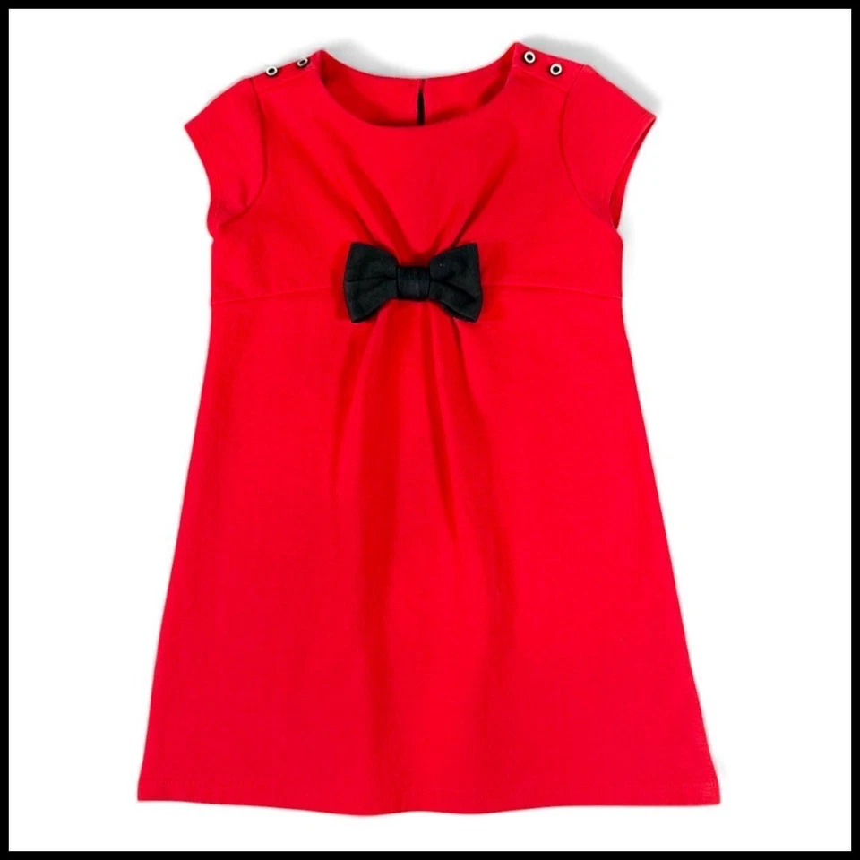 Gymboree Olivia the Pig Collaboration Red Dress Black Bow Girls 6 Holiday Annie - Image 2 of 4