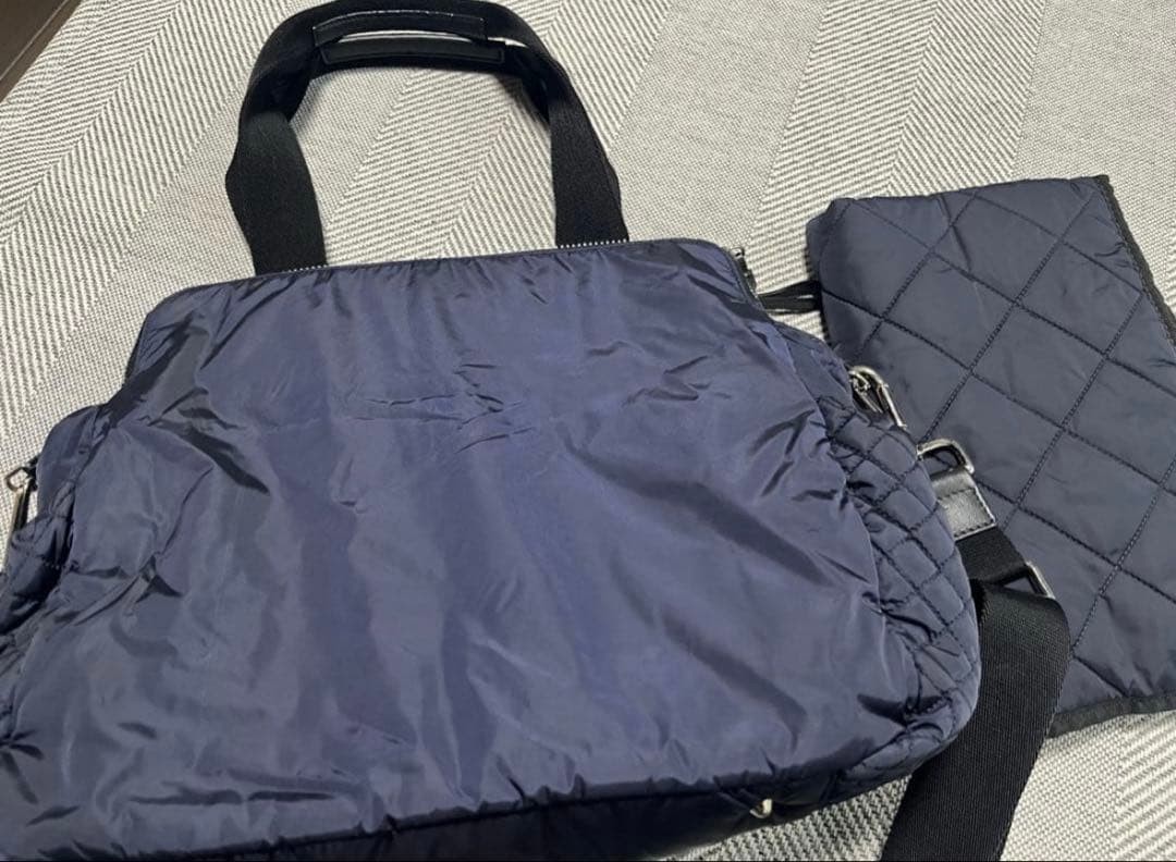 Moncler Navy Quilted Mothers Bag image 3